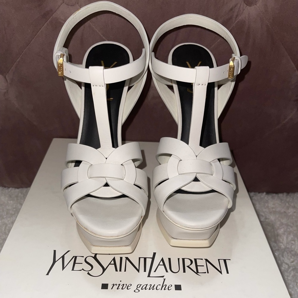 Saint Laurent Tribute Sandals White Sz. 36.5